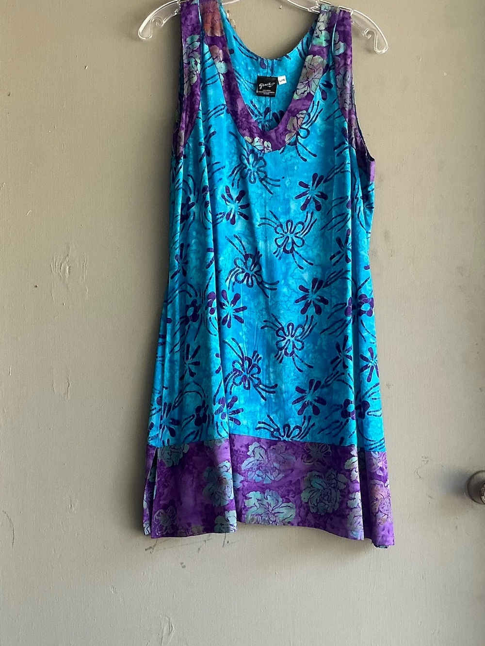Sleeveless Blue & Purple Floral Summer Dress by Jenni